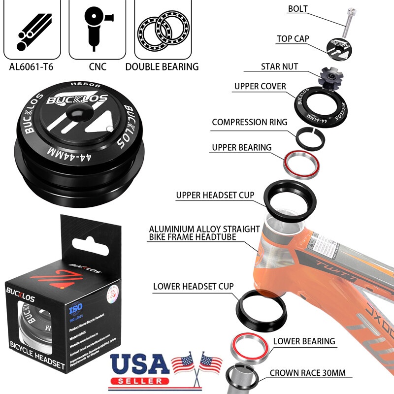 Tapered Headset 1 1/8 To 1 1/2 42/52mm Bike Headset - Aluminum