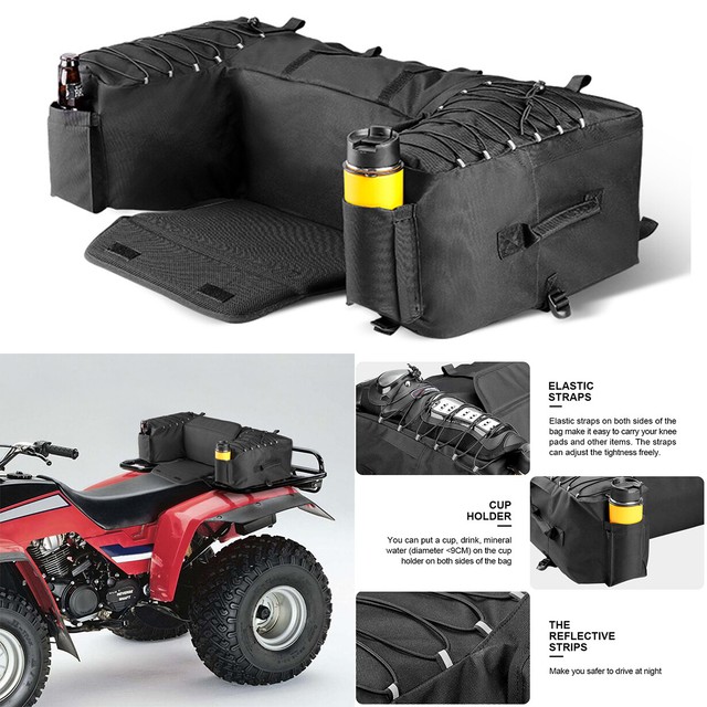 Coleman ATV 4 Wheeler Rear Padded Bottom Bag Extra Seat Storage Bag Cup