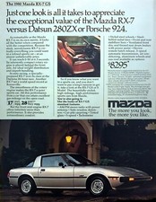 1980 Mazda RX-7 GS Coupe photo "One Look is All It Takes" vintage print ad