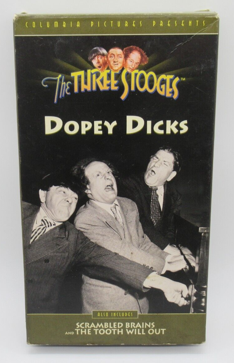 THE THREE STOOGES: DOPEY DICKS VHS VIDEO, 3 EPISODES, SCRAMBLED