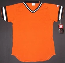 Wilson A4795 Orange V-Neck Throwback Jersey Youth (OBWB)