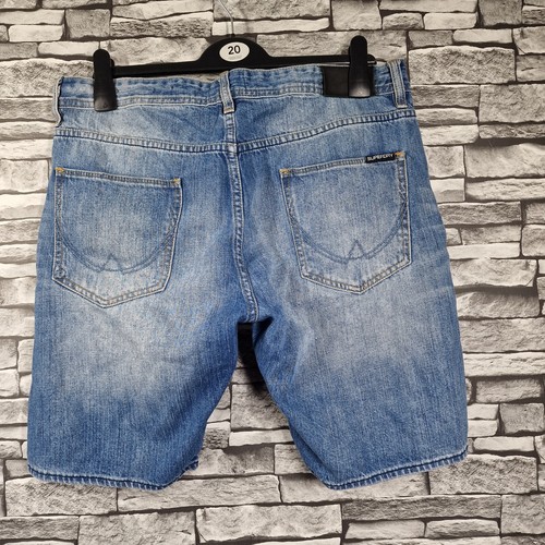 Superdry Mens Shorts 34 Blue Denim Officer Slim Shorts Vintage 141 - Picture 5 of 18