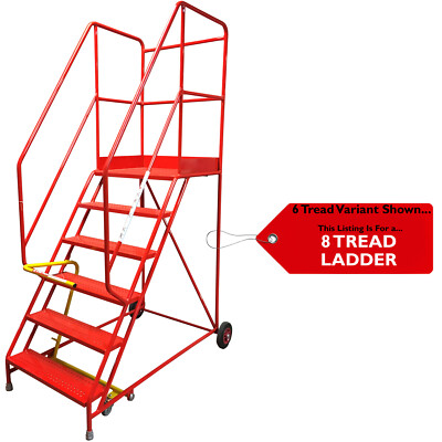 8 Laufflächen SCHWERLAST Mobiles Lager Treppe gestanzte Stufen 2,8 m Sicherheitsleiter