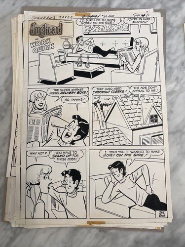Archie Comics Original Art - Jughead’s Jokes #29 1967 Near Full Issue - 28 Pages - Picture 8 of 24