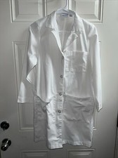 Vintage Landau Women's 3-Pocket, Classic Fit Notch Collar Medical Lab Coat Sz 2