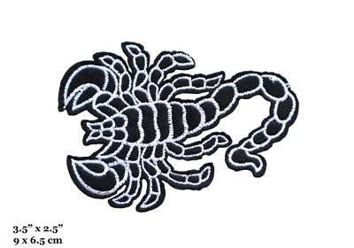Gold Scorpion Iron-On Patch - Biker Embroidered Applique For Jackets & Jeans