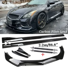 Front Bumper Lip Spoiler Chin Splitter Body Kit Glossy Black For Infiniti G37 A