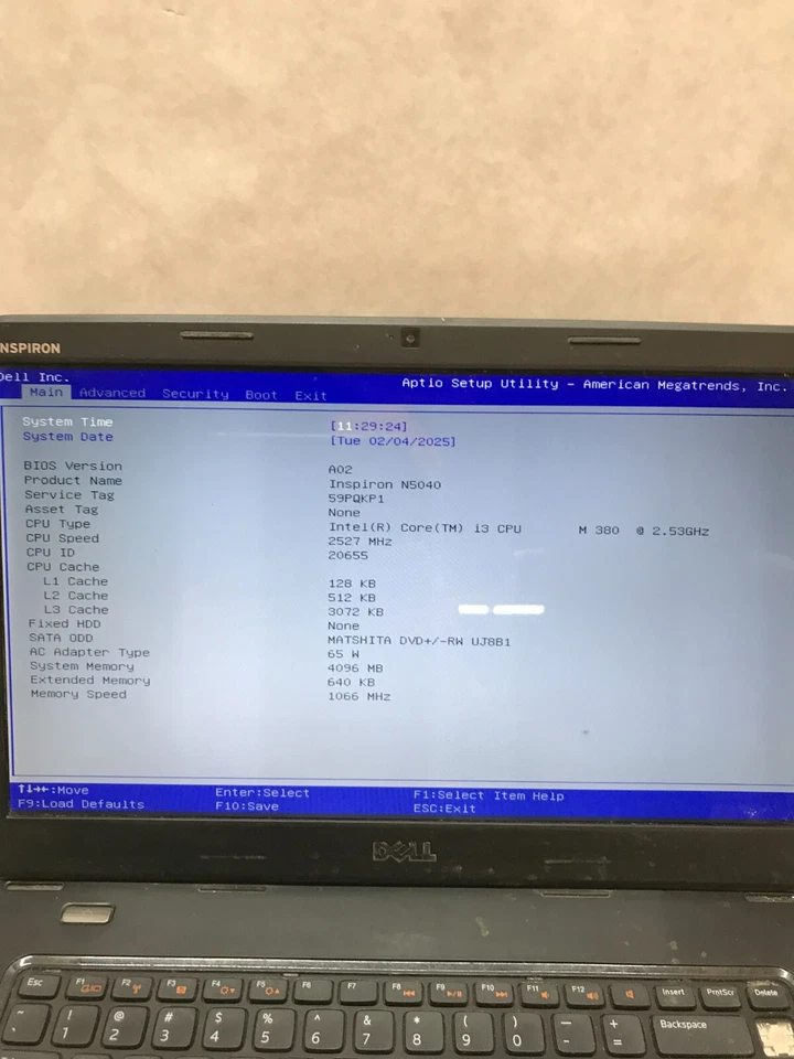 Dell Inspiron N5040 15" Laptop Intel i3-380M 2.53GHz 4GB RAM For Parts/Repair DW - Image 2 of 4