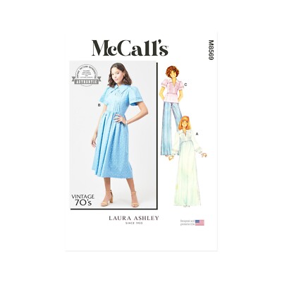 McCalls Schnittmuster M8569 - Vintage 70's - Kleid und Bluse - Armvarianten