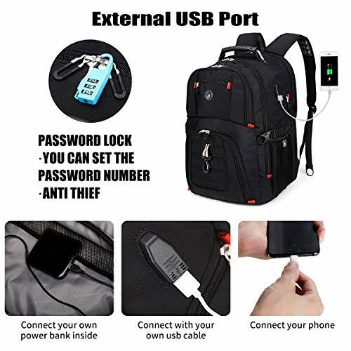 Shockproof 17-Inch Laptop Backpack with USB Charging Port – 52L XL Travel Bag by SHRRADOO  -image