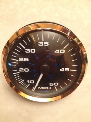 TELEFLEX BOAT SPEEDOMETER~50 MPH~SPEEDO~100249~RINKER~GODFREY~LARGER 4 ...