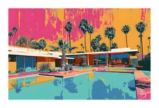 1960s Mid Century Modern Palm Springs Pop Art Print wps7