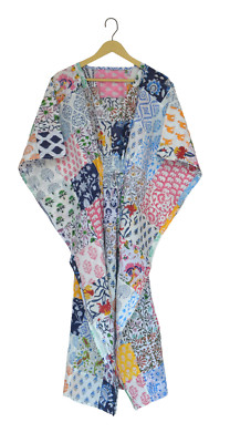 Caftan for Women Boho Kimono Maxi Dress Beach Patch work free size Long kaftan