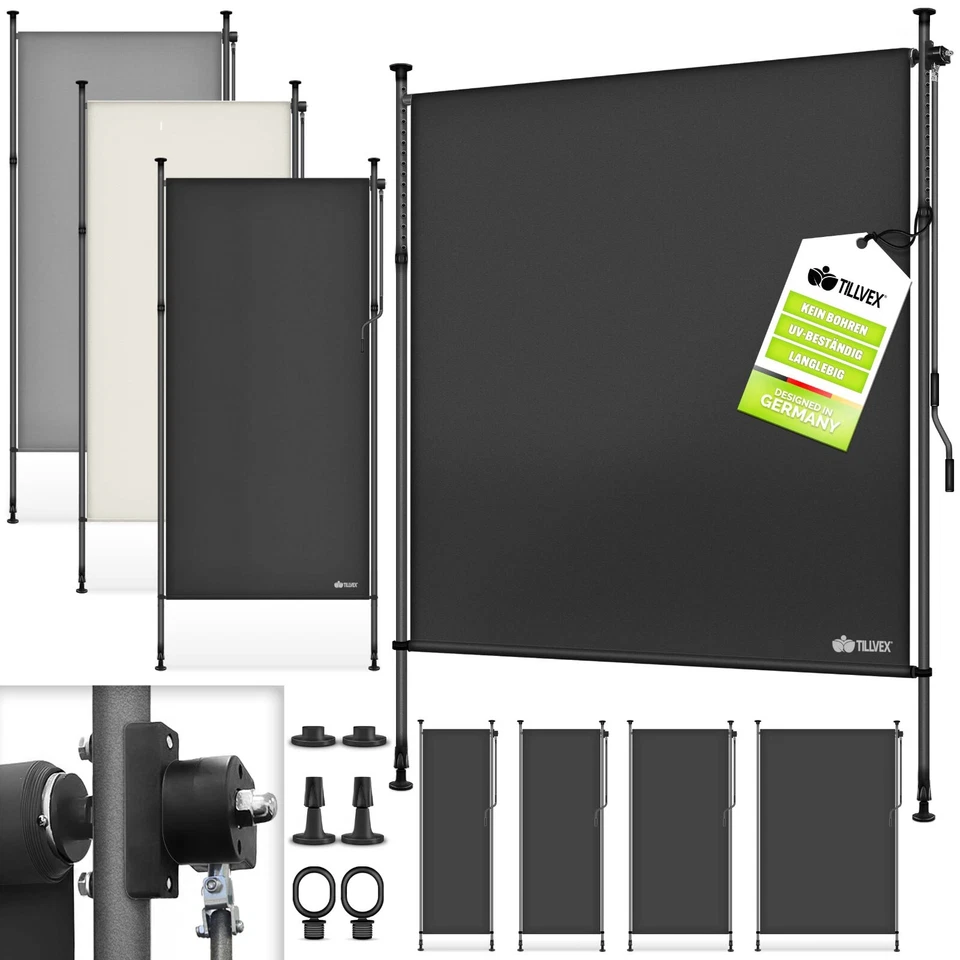 tillvex® vertical awning outdoor clamp awning balcony vertical outdoor blind awning