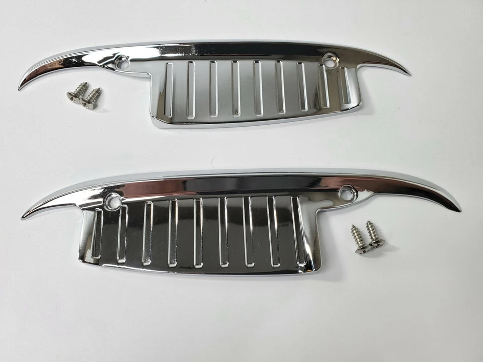 Pair Chrome Door Handle Scratch Guards For 1963-64 Chevy Bel Air, Impala & More - Image 2 of 4