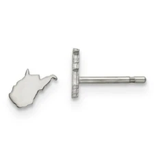 BRAND NEW 925 Sterling Silver West Virginia State Push Back Earrings: XNE50SS-WV