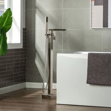 Woodbridge Brushed Nickel Freestanding Tub Filler Single Handle Floor Mounted