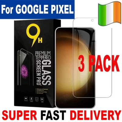 AMMAZE Screen Protector For GOOGLE PIXEL Genuine Tempered Glass 9 8 7 PRO 3PACK