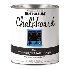 Rustoleum 301450EA Chalkboard Paint, Matte Black, Quart Can