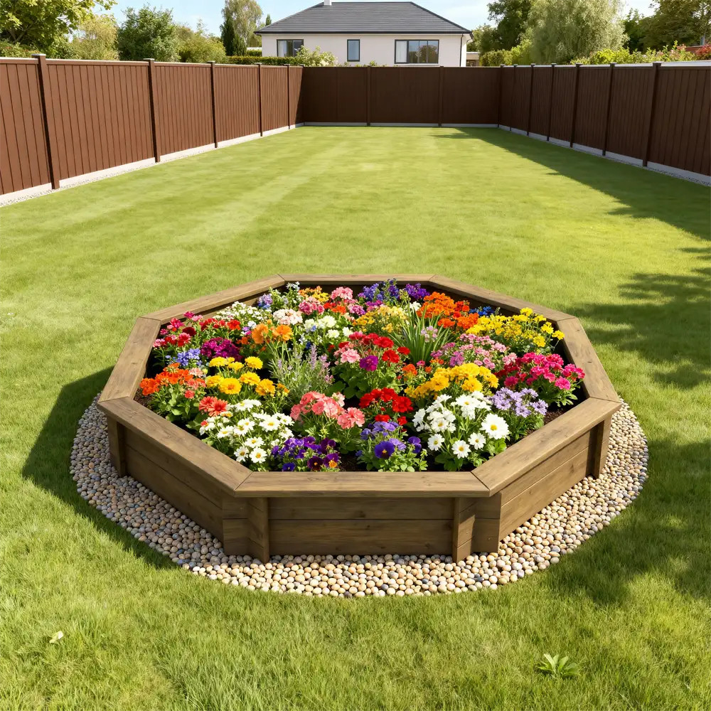 Raised Garden Bed - 8ft Octagonal - 295mm Height - 27mm Thick Wall