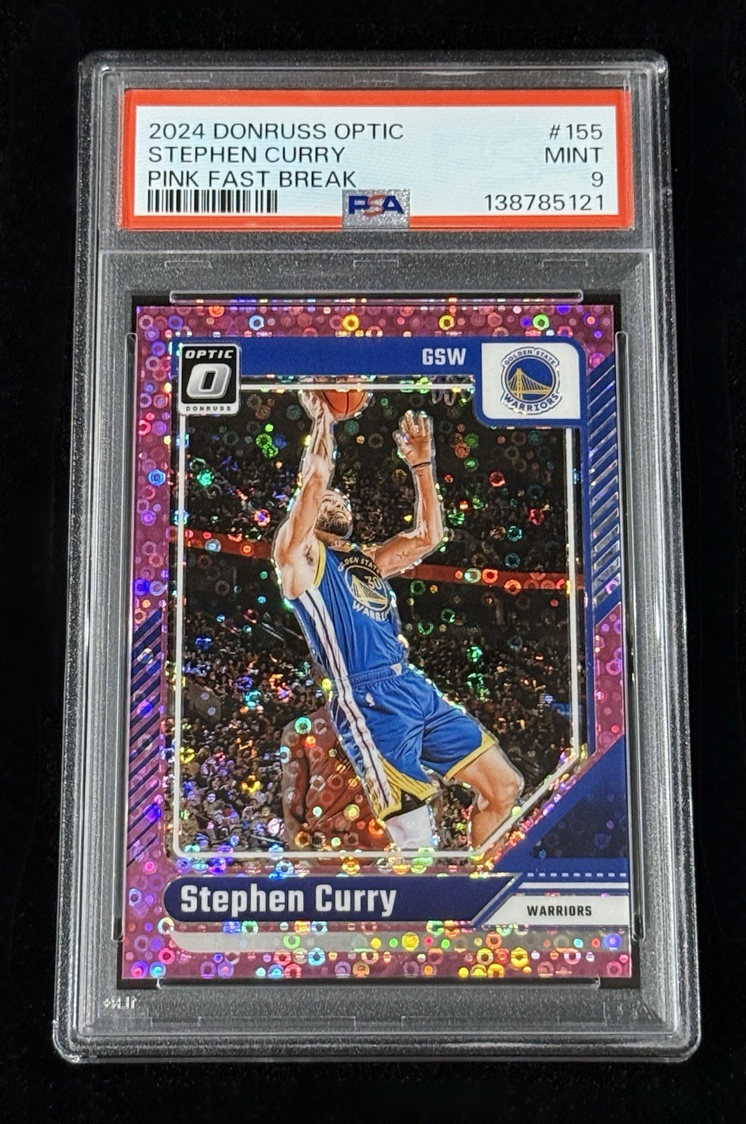 Stephen Curry 2024 Donruss Optic #155 Pink Fast Break #’d/25 PSA 9 MINT Warriors