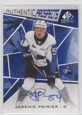 2021-22 Upper Deck SP Game Used CHL Edition Blue Jeremie Poirier #57 Auto 3vx
