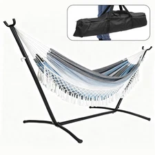 Steel Hammock Stand Portable Heavy Duty Frame 450LBS Capacity W/ Carrying Case