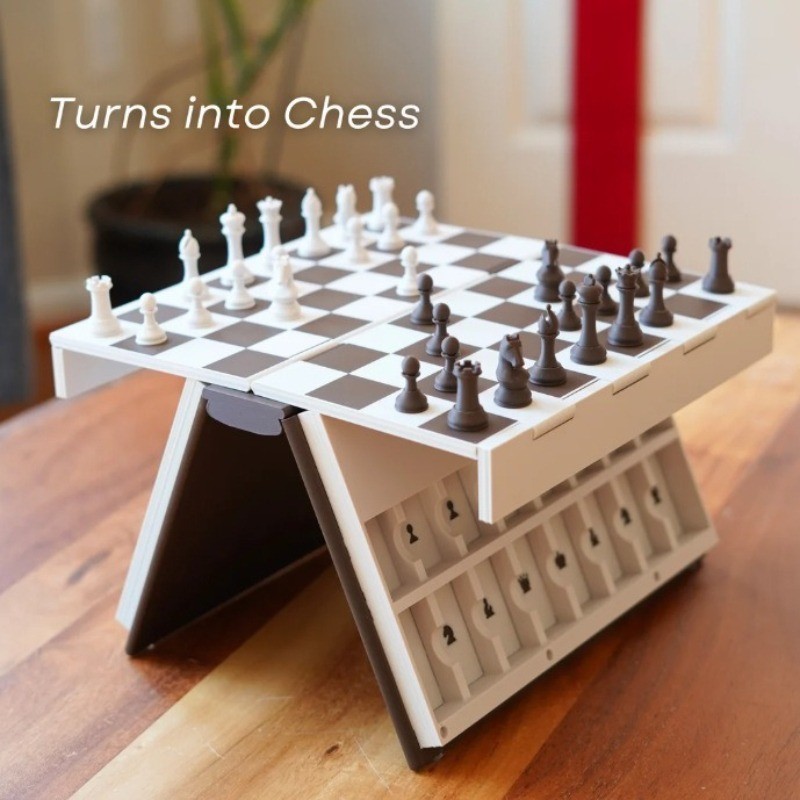 Book,playbook'd,3d Printed Magnetic Chess Set Folding Board Game Uk