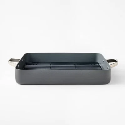 15.74" Aluminum Ceramic Roasting Pan Dark Gray - Figmint
Opens in a new window or tab
