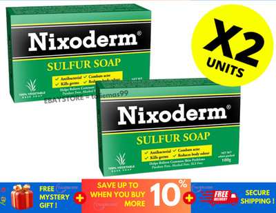 NIXODERM Sulfur Soap For Relief Of Common Skin Problems Vegetable Base 100g X 2