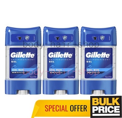Gillette Cool Wave Deodorant Gel Leistungsstark 48H Schweißschutz Anti-Flecke...