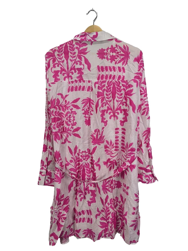 ZARA Robe chemisier Dames Robe T EU 42 blanc-rose style décontracté - Photo 2/4