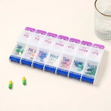 7 Day Pill Organizer AM PM Weekly Medicine Box Case Easy Open Daily Pill Holder