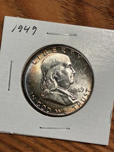 1949 Franklin Half - Great Toning - UNC -  $1.99 Shipping