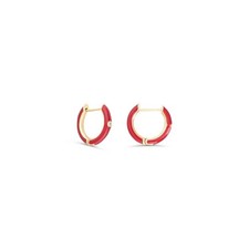 14K Gold Enamel Huggie Earrings Colorful Gold Hoop Earrings Dainty Everyday