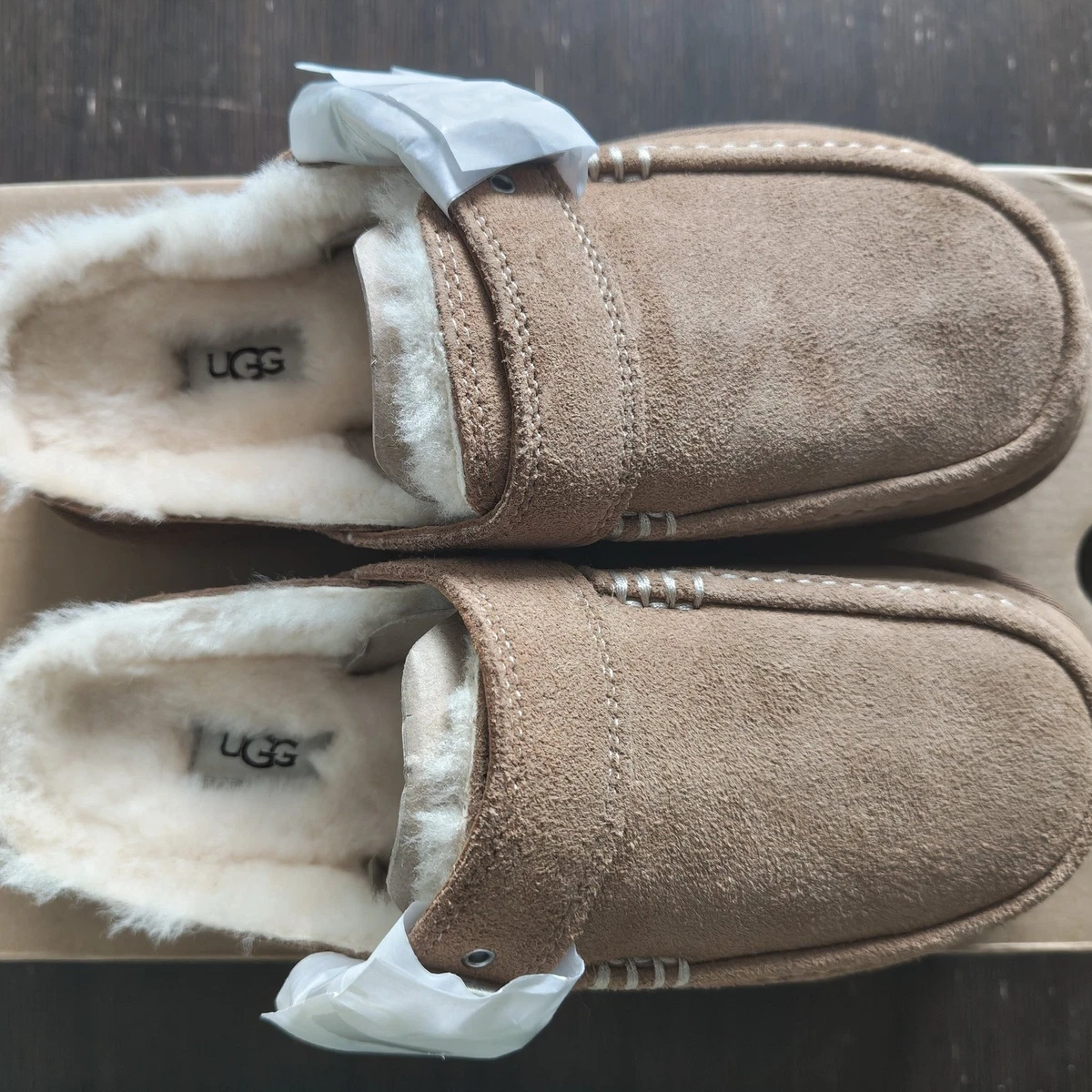 UGG Goldenstar Evelina Clog Womens UK 5 EU 38 Chestnut Suede Sheepskin New Boxed