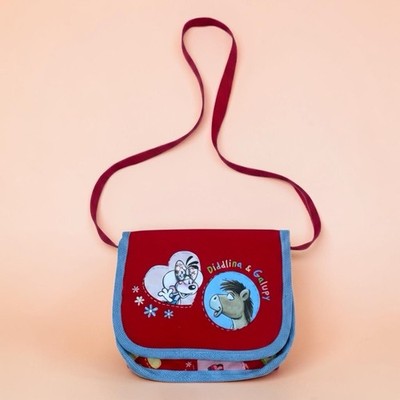 Vintage DIDDL & DIDDLINA Kids Handbag Purse Wallet Mini Red Floral Girls Canvas