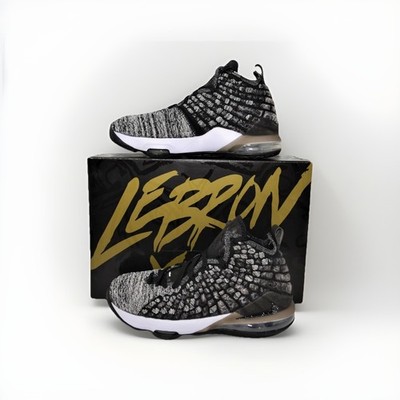 NEW NIKE BASKETBALL LEBRON XVII 17 GS SIZE 6.5 OREO BLACK SHOES BQ5594-002