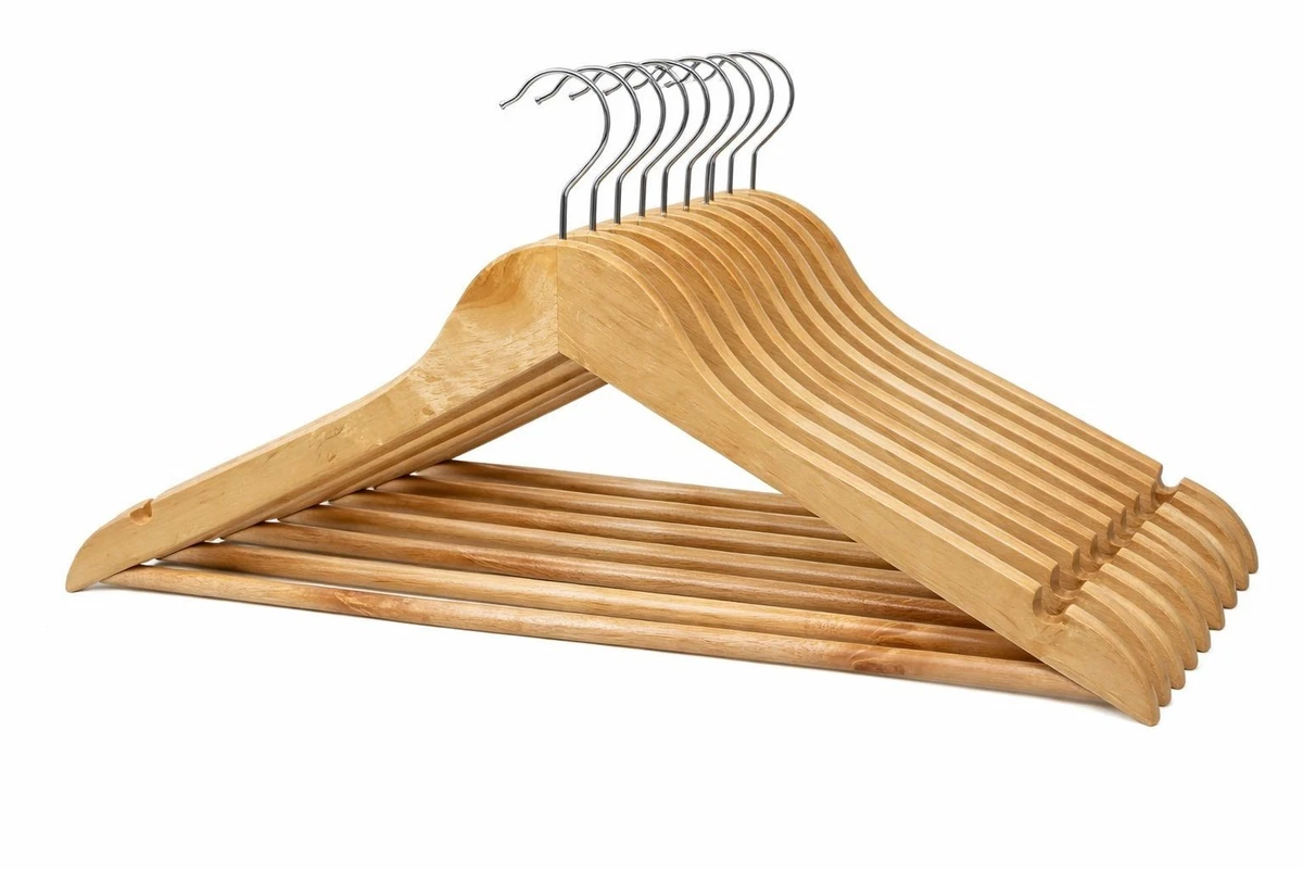 KADAX 3 Grucce In Legno Con Morsetti Metallici, Appendini Multiuso Per Pantaloni, Gonne E Camicie - 4