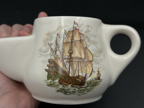 Shaving Mug Wade Royal Victoria Pottery Vintage Staffs Pirate Navy Tall Ship - Picture 3 of 12