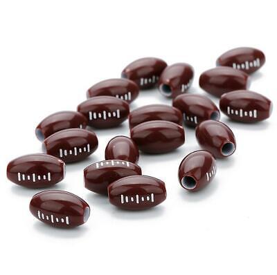 100 marron et blanc ovale Football Américain Acrylique Boule Perles 15X9mm Funny Beads