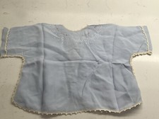 Vintage Baby Sacque Bed Embroidered Jacket Rayon Blue Easter Confirmation Top