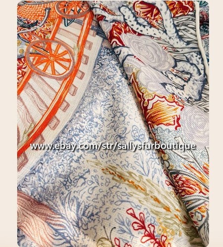 Sallys 70% Cashmere & 30% Silk Wrap Scarf Rainbow Print Double Face Shawl 53" - Picture 8 of 10