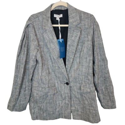 Rachel Comey Target Womens M Gray Chevron Linen Blend Oversize Blazer  Jacket NWT