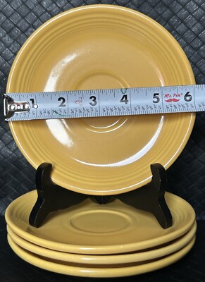 Vintage Fiesta Ware Set Of 4 Saucers Yellow 1936-1969 | eBay