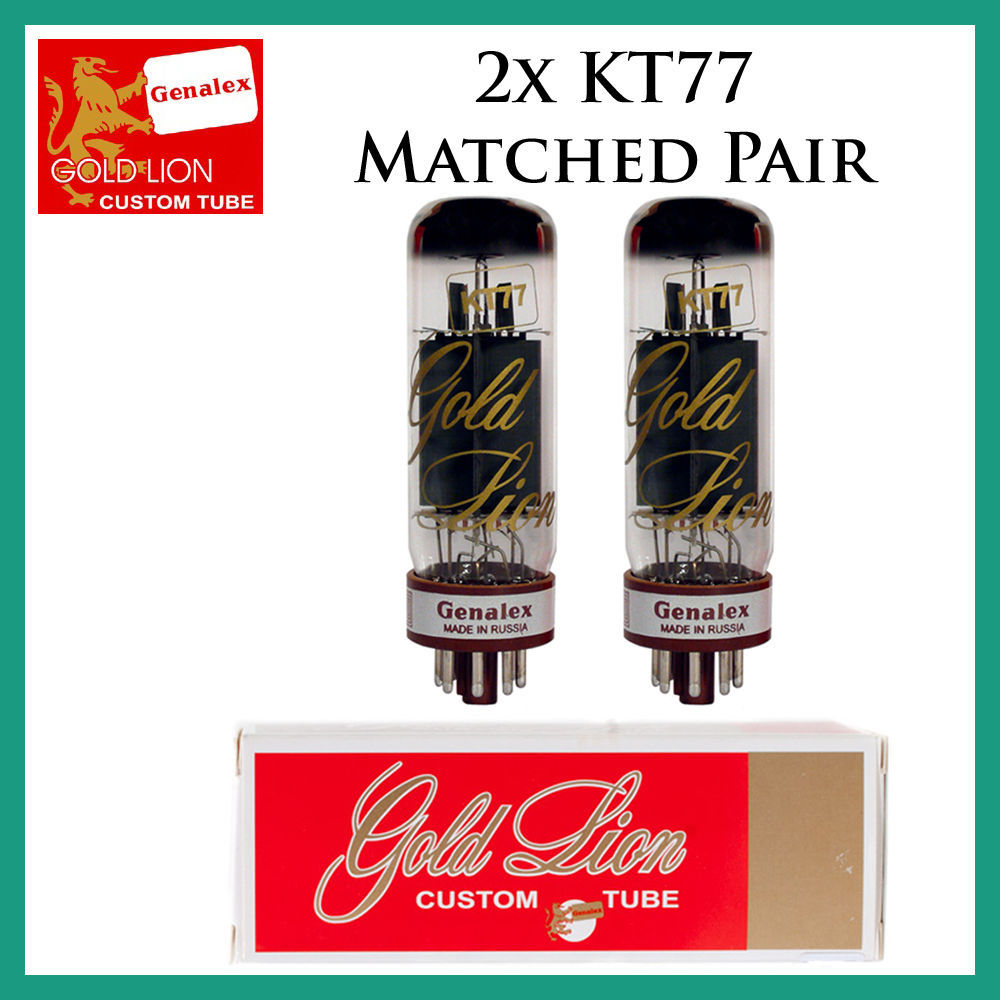 New 2x Genalex Gold Lion KT77 / EL34 | Matched Pair / Duet / Two Tubes Free Ship