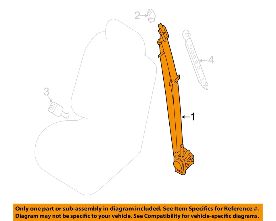 Used Front Right Seat Belt Front fits: 2017 Nissan Nv 1500 bucket passenger retr - Image 3 of 4