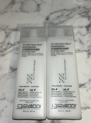 2x Giovanni Tea Tree Triple Treat Invigorating Conditioner 8.5 fl oz Liq