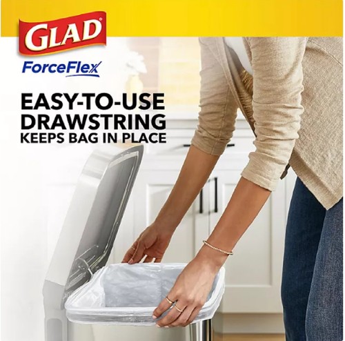 Glad ForceFlex Tall Kitchen 13 Gallon Drawstring Trash Bags w. Febreze 160 ct.. - Picture 5 of 9