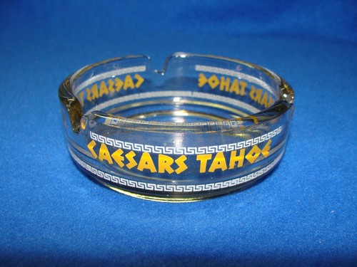 Caesars Tahoe 3 1/4" Clear Glass Advertising Ashtray Caesars Palace Lake Tahoe C - Imagen 10 de 15